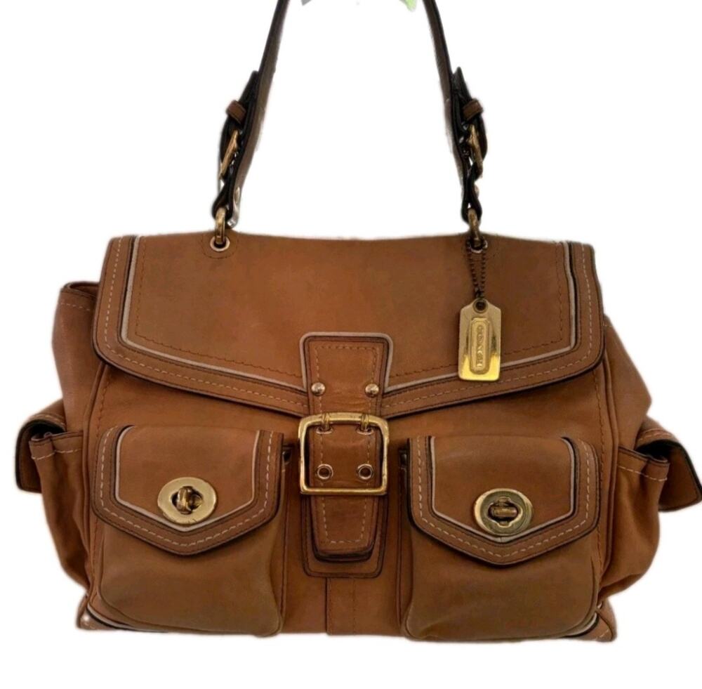 RARE Vintage Coach Daphne Leather Top Handle Satchel Bag #5709